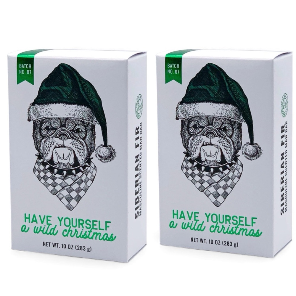 X 2 Commonwealth Soap CST Men’s “HAVE A WILD CHRISTMAS" SIBERIAN FIR 10OZ BAR